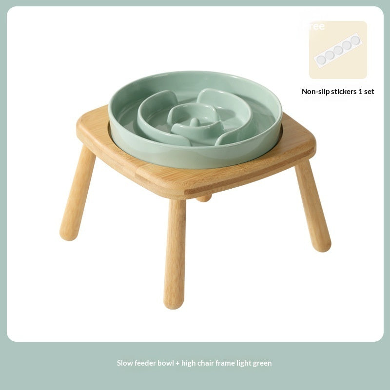 Pet Ceramic Slow Feeding Bowl Anti-Choking Tip-Proof Feeder