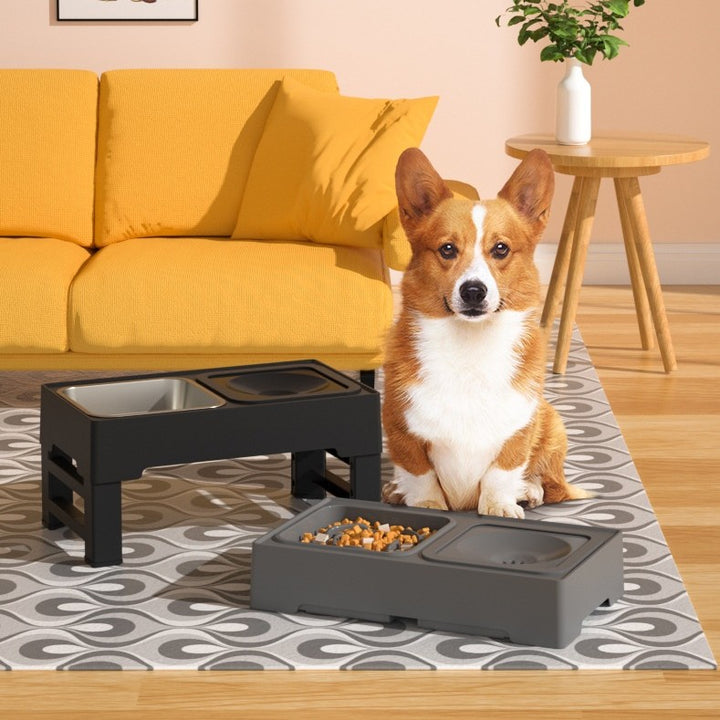 Pet Adjustable Height Double Bowl Feeding Stand System