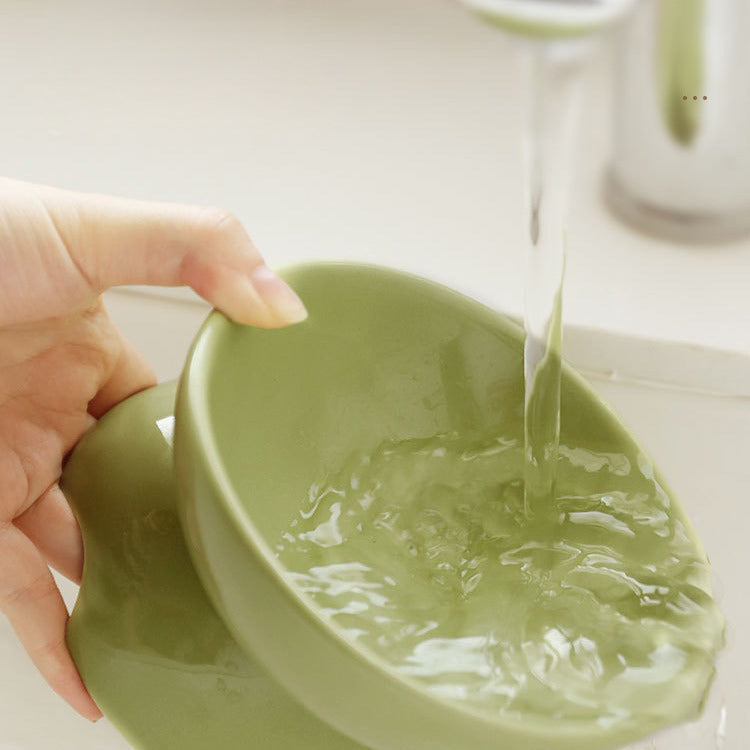 Pet Ceramic Angled Feeding Bowl For Neck Comfort