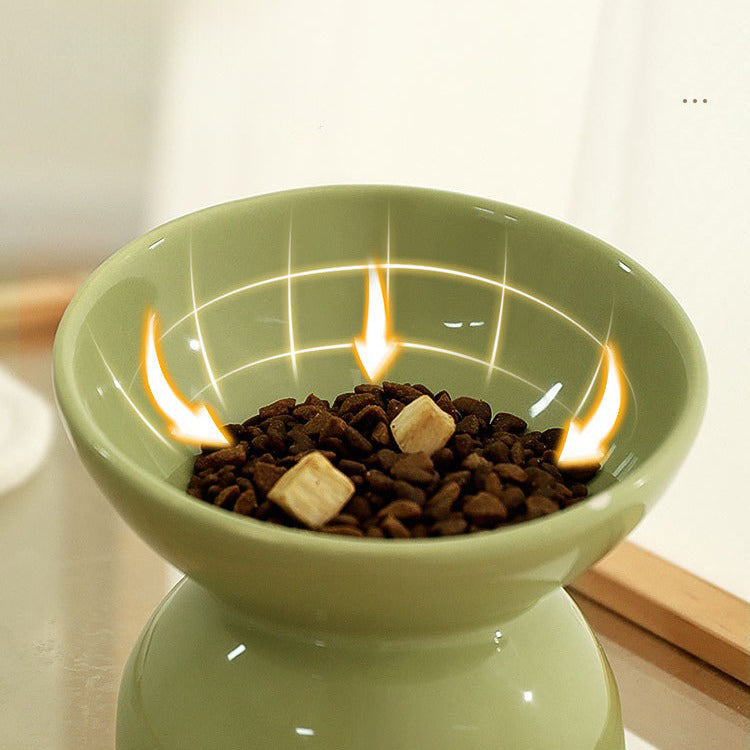 Pet Ceramic Angled Feeding Bowl For Neck Comfort